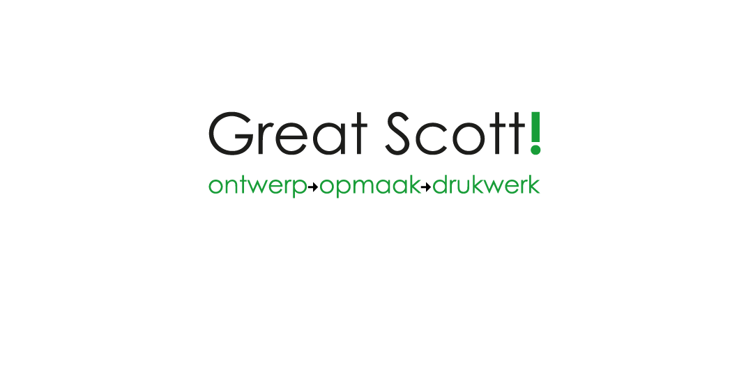 Great Scott ontwerp opmaak drukwerk